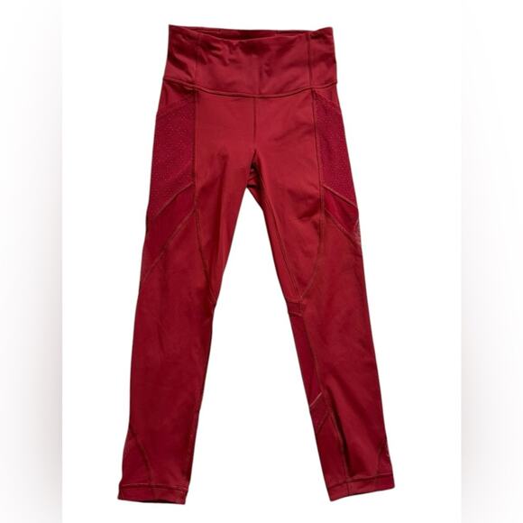 Lululemon women’s run smoothly crop legging 23” dark sport red size 4 - Picture 1 of 7